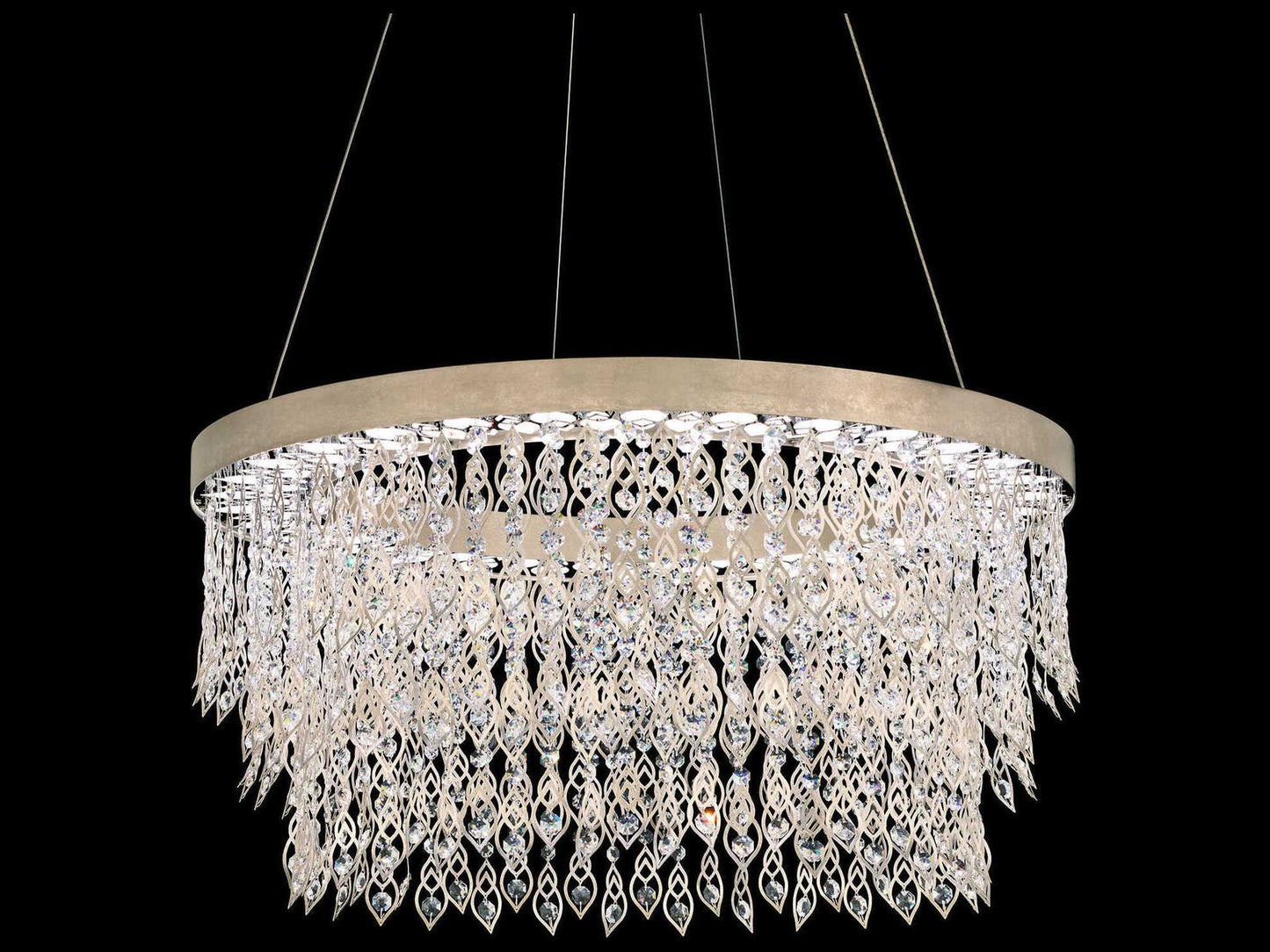 Schonbek Pavona 1-Light Silver Round Chandelier with Radiance Crystal