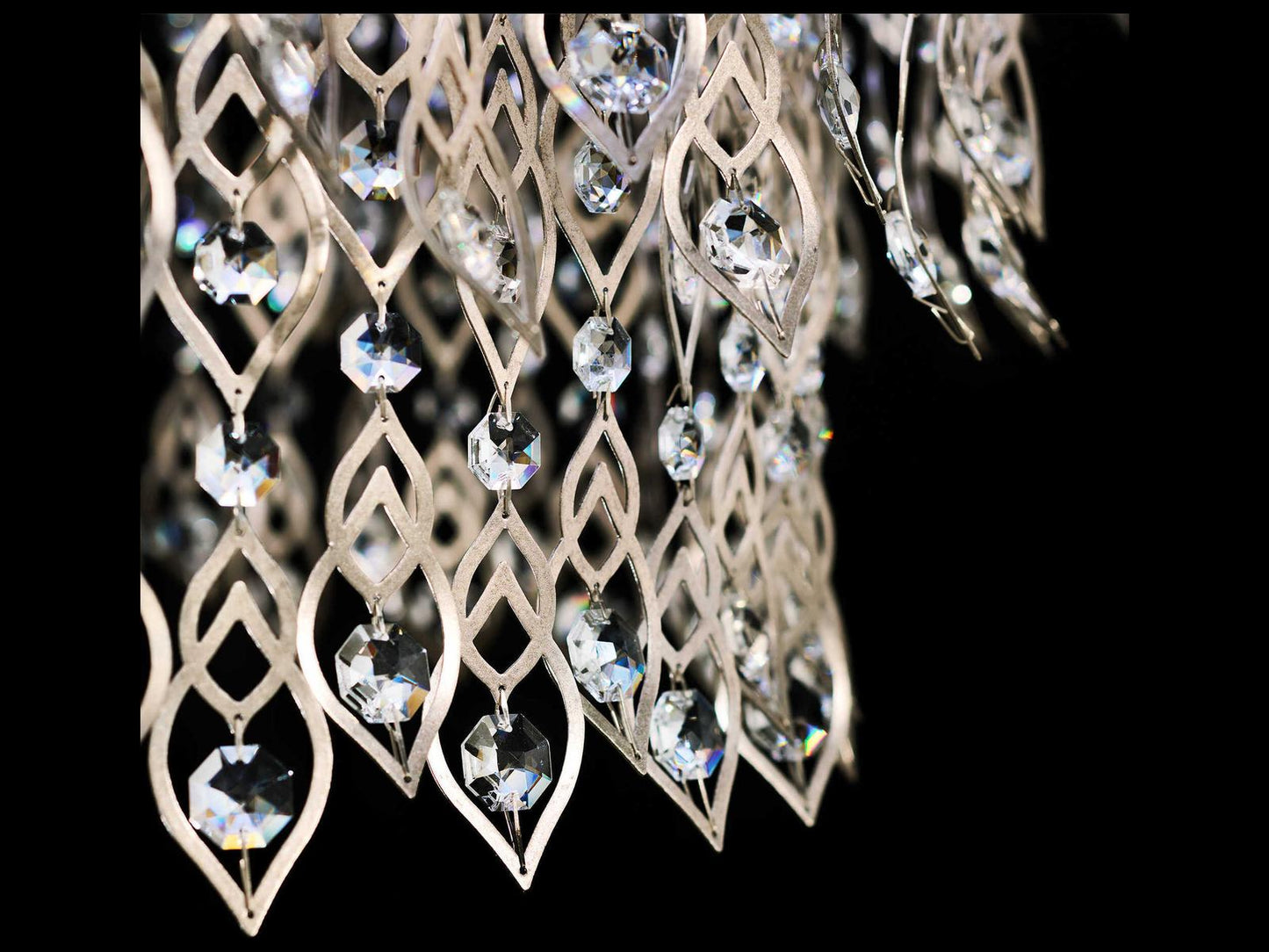 Schonbek Pavona 1-Light Silver Round Chandelier with Radiance Crystal