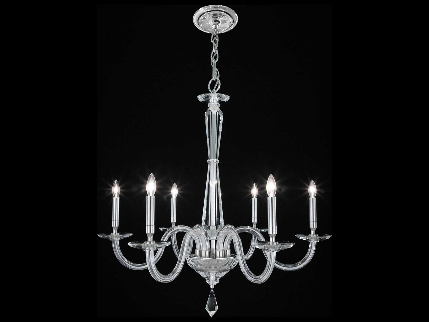 Schonbek 6-Light Habsburg Chandelier with Optic Crystal in Polished Chrome