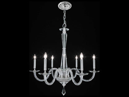 Schonbek 6-Light Habsburg Chandelier with Optic Crystal in Polished Chrome