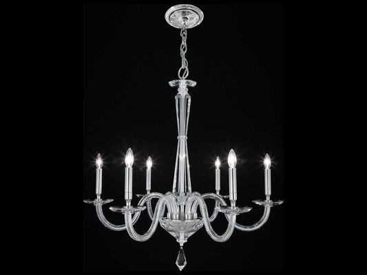 Schonbek 6-Light Habsburg Chandelier with Optic Crystal in Polished Chrome