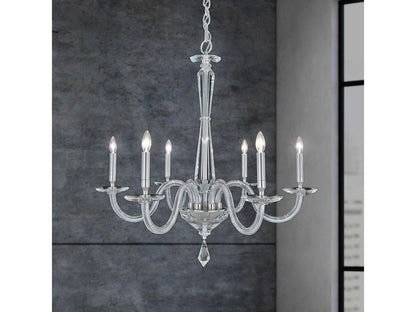 Schonbek 6-Light Habsburg Chandelier with Optic Crystal in Polished Chrome