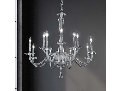Schonbek Habsburg 12-Light Polished Chrome Crystal Candelabra Chandelier