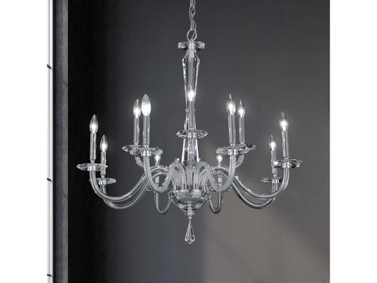 Schonbek Habsburg 12-Light Polished Chrome Crystal Candelabra Chandelier