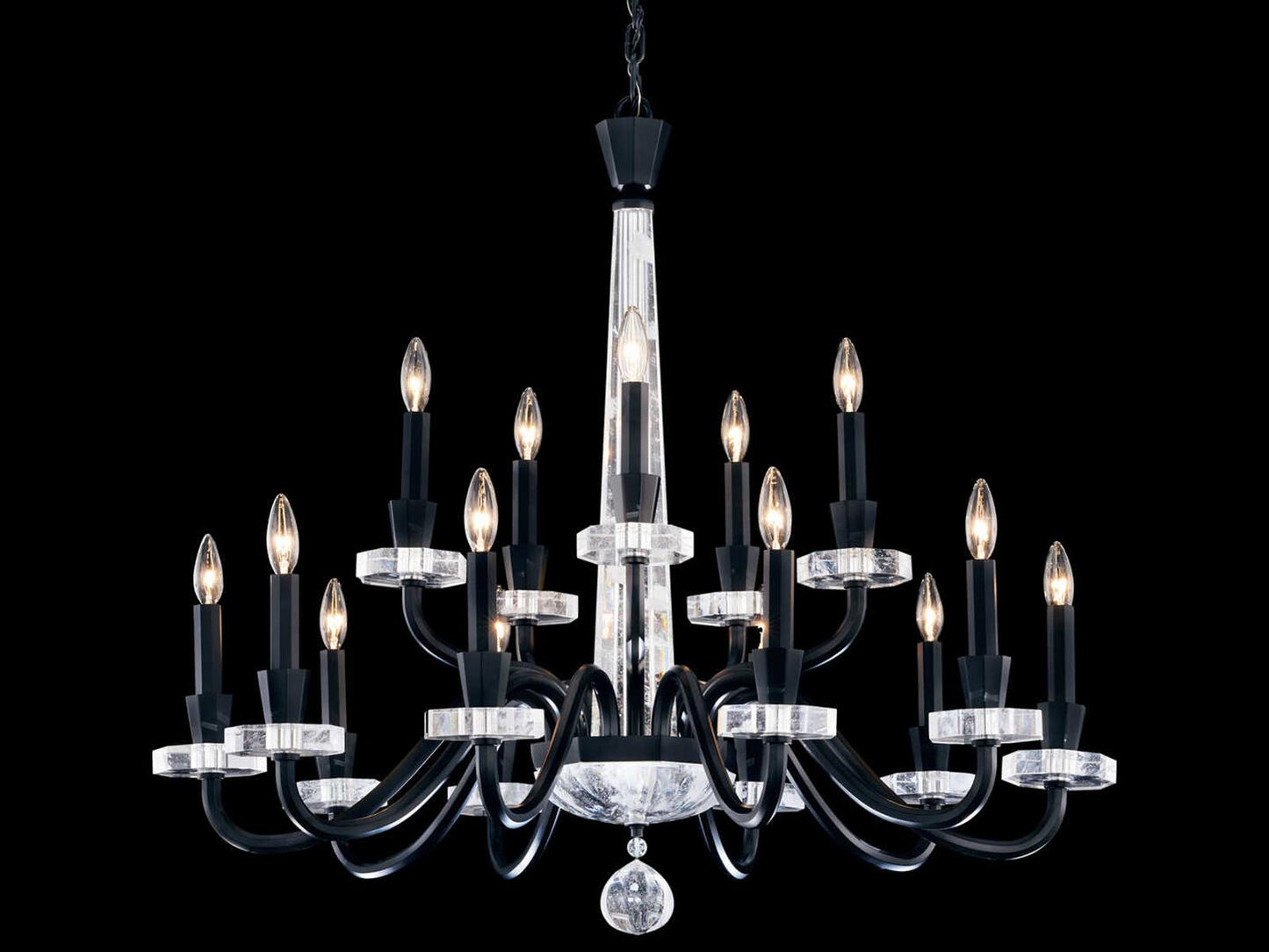 Schonbek Amadeus 15-Light Candelabra Chandelier with Optic Haze Crystal
