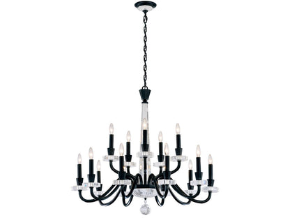 Schonbek Amadeus 15-Light Candelabra Chandelier with Optic Haze Crystal
