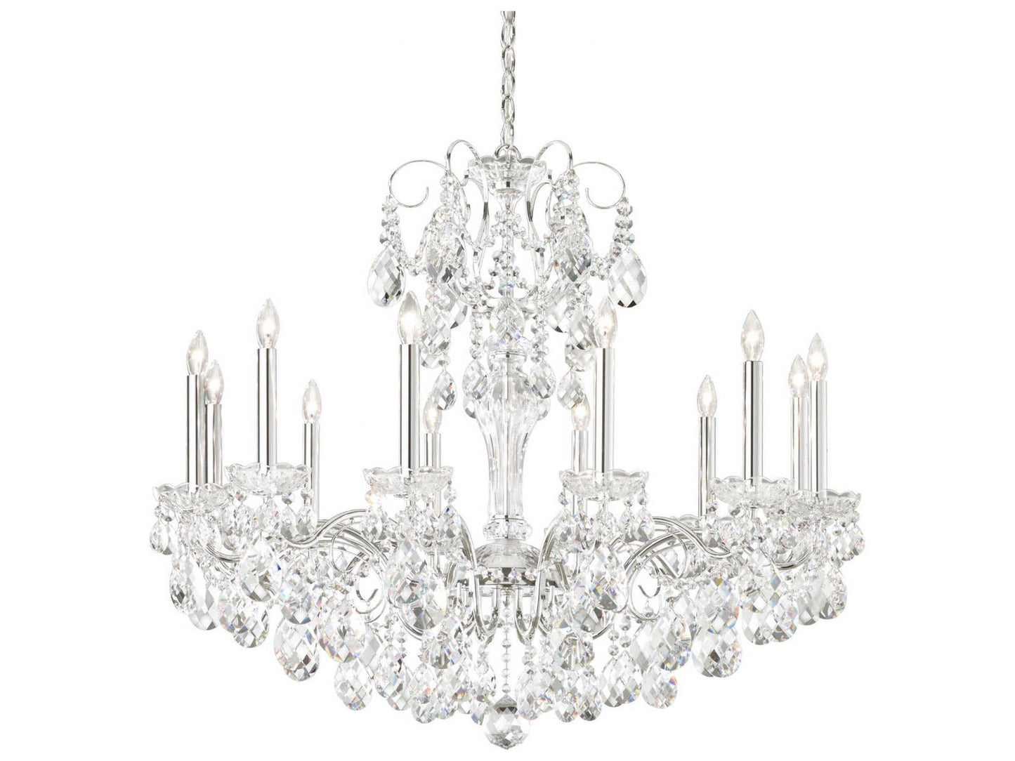 Schonbek 12-Light Sonatina Chandelier with Clear Heritage Crystal