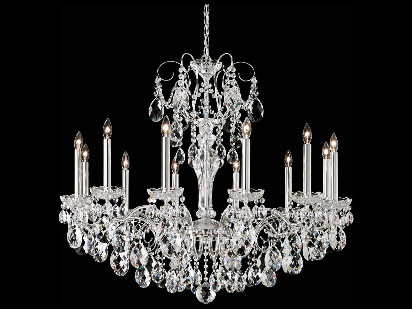 Schonbek 12-Light Sonatina Chandelier with Clear Heritage Crystal