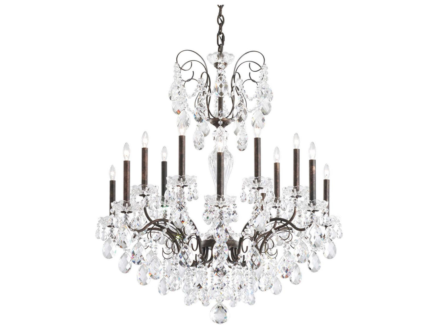Schonbek 14-Light Sonatina Chandelier with Heritage Crystal