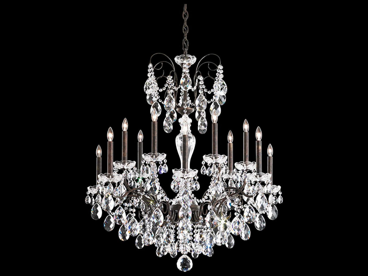 Schonbek 14-Light Sonatina Chandelier with Heritage Crystal