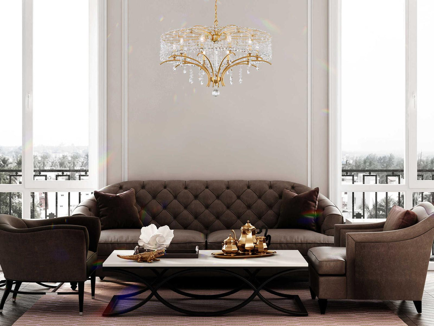 Schonbek 10-Light Bella Rose Crystal Candelabra Chandelier