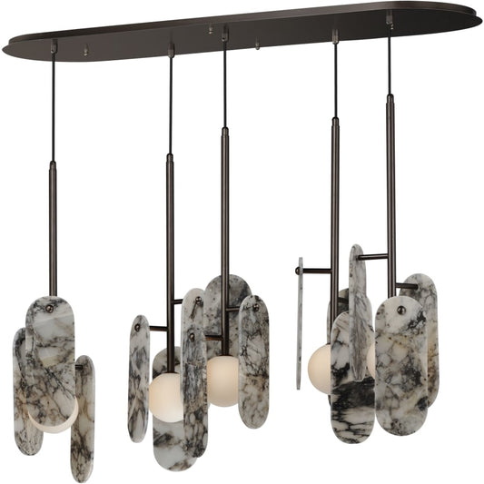 Studio M Megalith 5 Light 48" Wide LED Linear Chandelier by Nina Magon