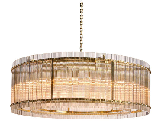 Sunpan Kore 36-Light Brass Clear Drum Chandelier