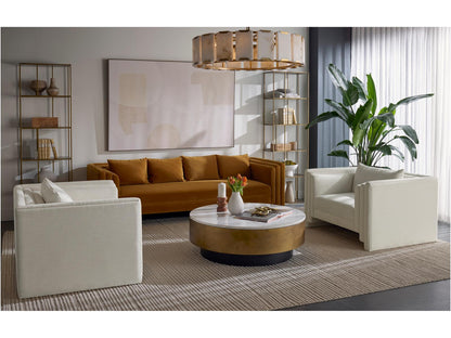 Sunpan 9-Light Rovira Chandelier with Alabaster Panels in Brushed Gold