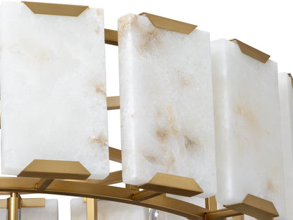 Sunpan 9-Light Rovira Chandelier with Alabaster Panels in Brushed Gold