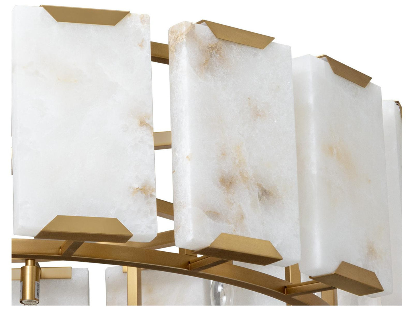 Sunpan 9-Light Rovira Chandelier with Alabaster Panels in Brushed Gold