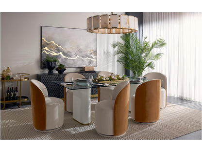Sunpan 9-Light Rovira Chandelier with Alabaster Panels in Brushed Gold