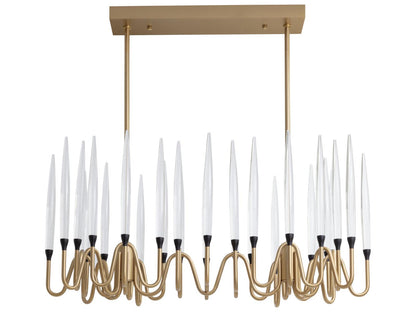 Sunpan Hestia Small LED Chandelier in Brushed Gold with Acrylic Rods