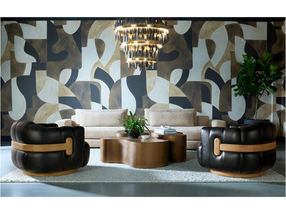 Sunpan Icarus Small LED Chandelier in Matte Black Gold Silver