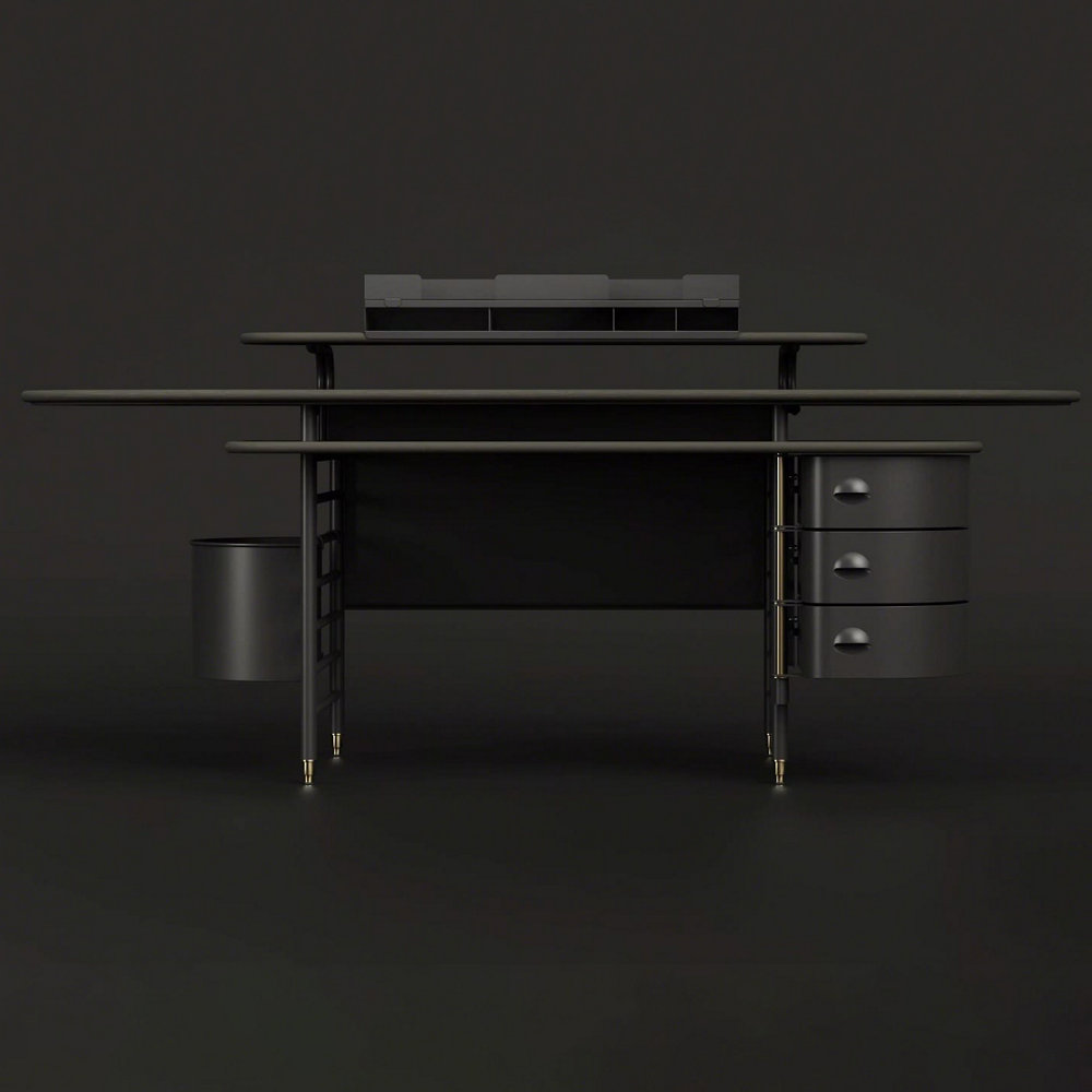 Frank Lloyd Wright Racine Desk with Storage and Accessories