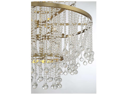 Savoy House Luna 15-Light Crystal Chandelier in Warm Brass