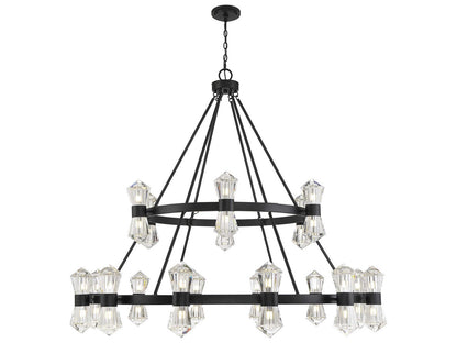 Savoy House Dryden 36-Light LED Chandelier in Matte Black with Clear Crystal