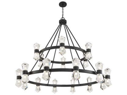Savoy House Dryden 36-Light LED Chandelier in Matte Black with Clear Crystal