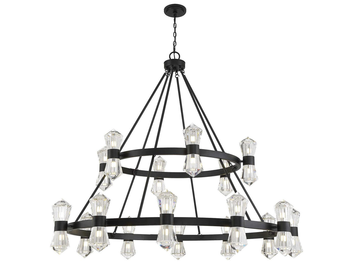 Savoy House Dryden 36-Light LED Chandelier in Matte Black with Clear Crystal