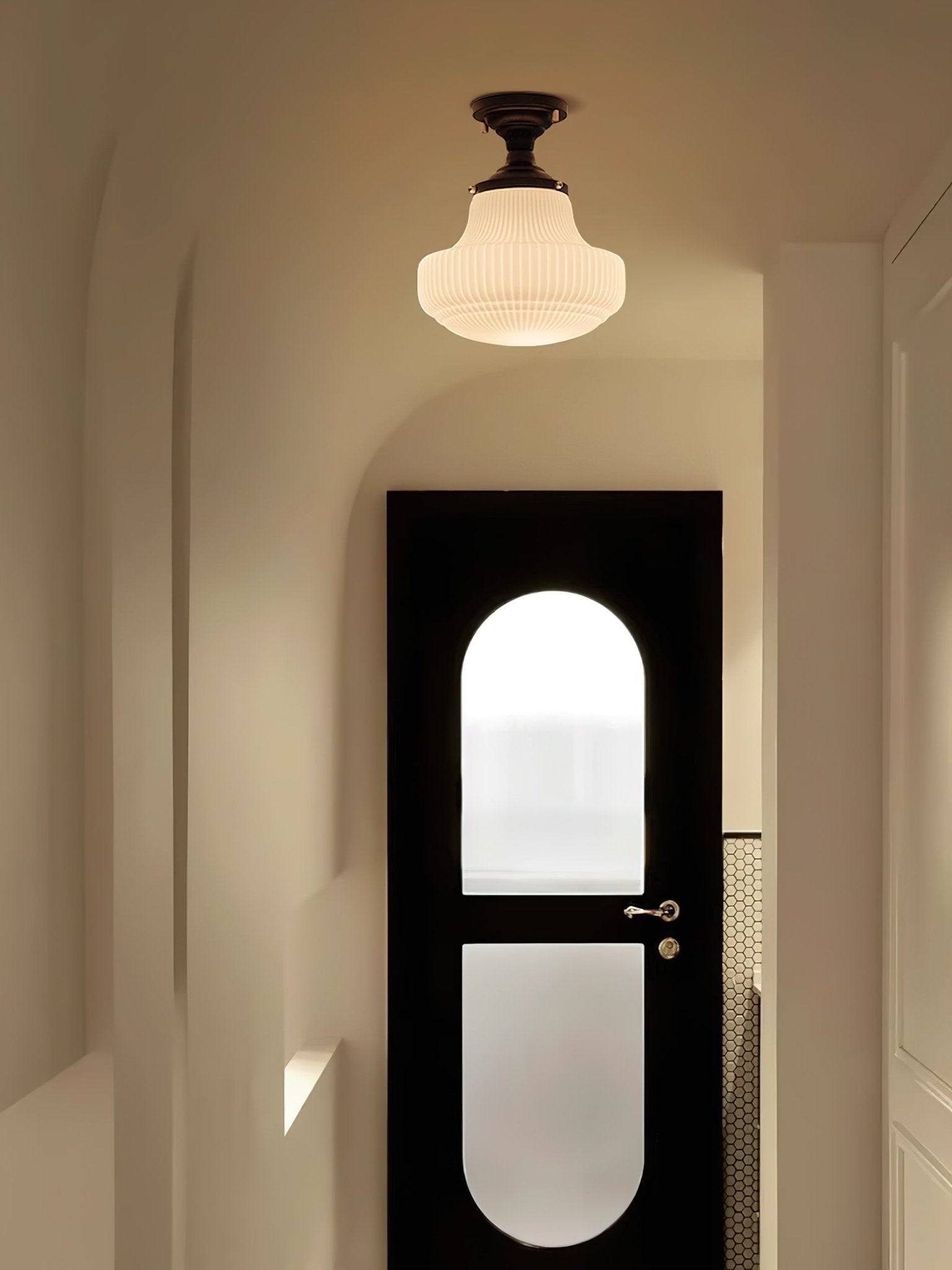 Schoolhouse Ceiling Light ∅ 11″ x H 13″ / Black & White Ceiling lamp