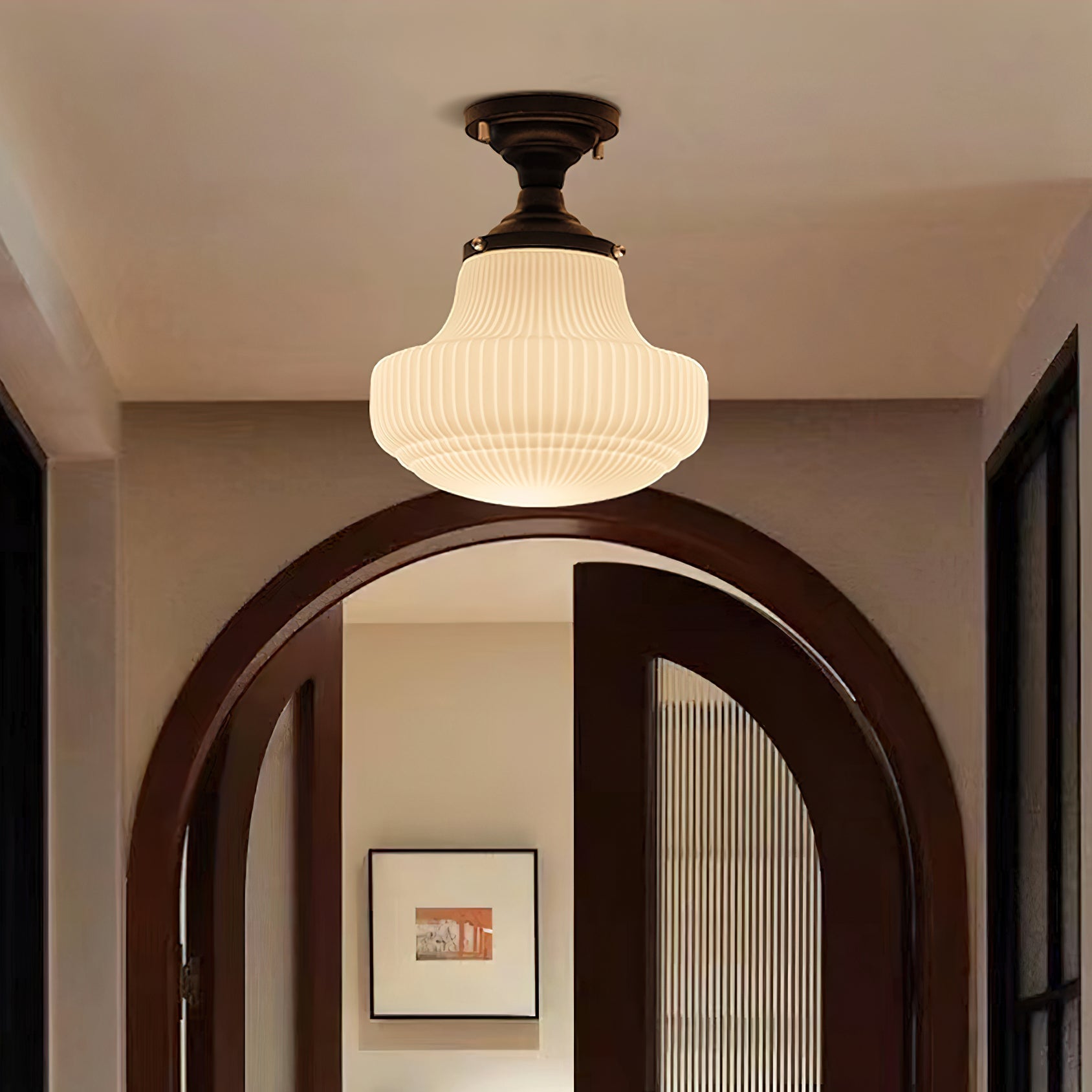 Schoolhouse Ceiling Light ∅ 11″ x H 13″ / Black & White Ceiling lamp