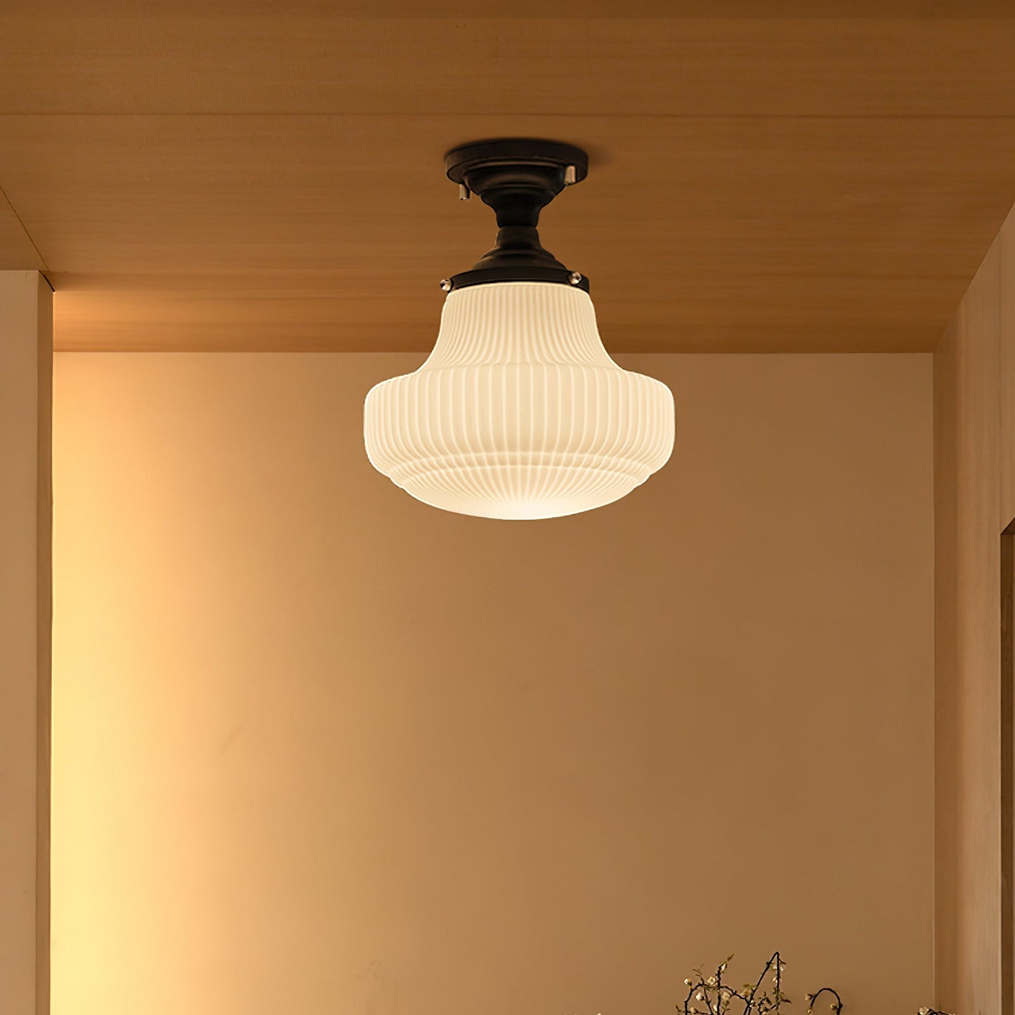 Schoolhouse Ceiling Light ∅ 11″ x H 13″ / Black & White Ceiling lamp