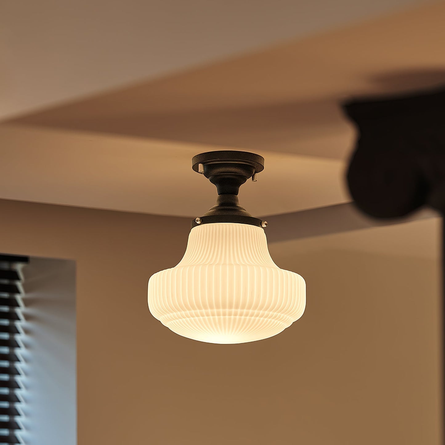Schoolhouse Ceiling Light ∅ 11″ x H 13″ / Black & White Ceiling lamp