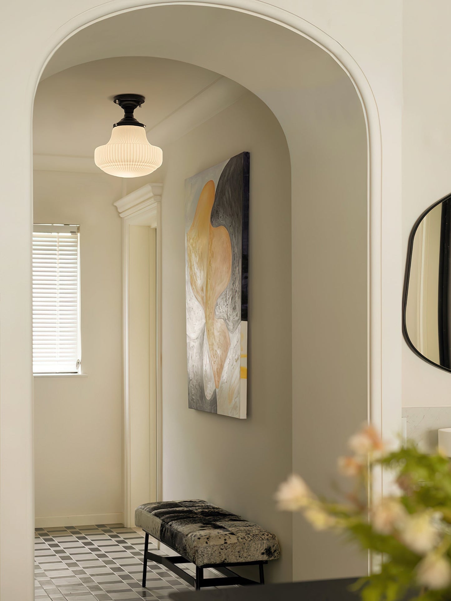 Schoolhouse Ceiling Light ∅ 11″ x H 13″ / Black & White Ceiling lamp