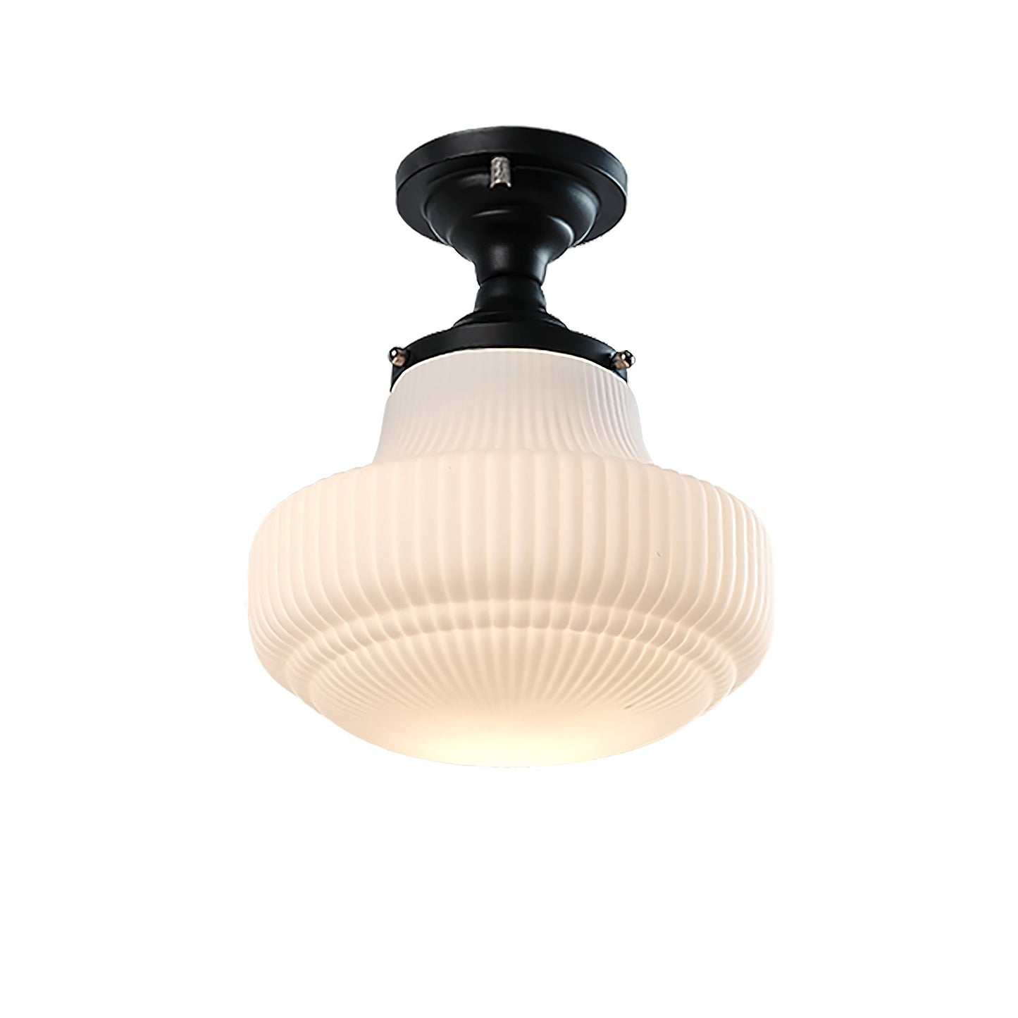 Schoolhouse Ceiling Light ∅ 11″ x H 13″ / Black & White Ceiling lamp