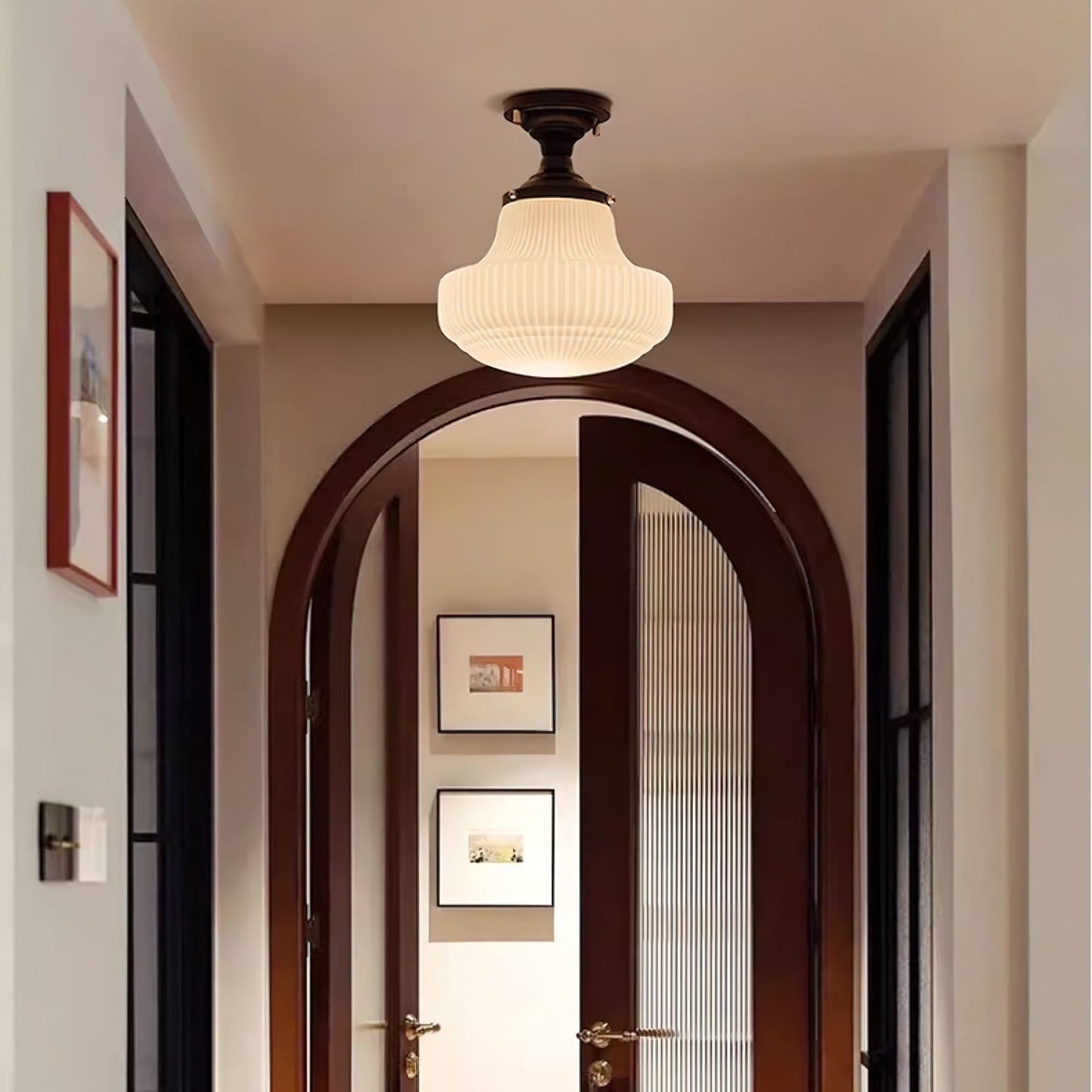 Schoolhouse Ceiling Light ∅ 11″ x H 13″ / Black & White Ceiling lamp