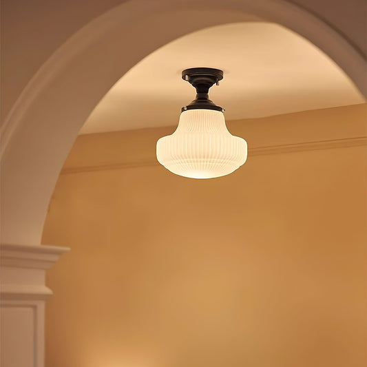 Schoolhouse Ceiling Light ∅ 11″ x H 13″ / Black & White Ceiling lamp
