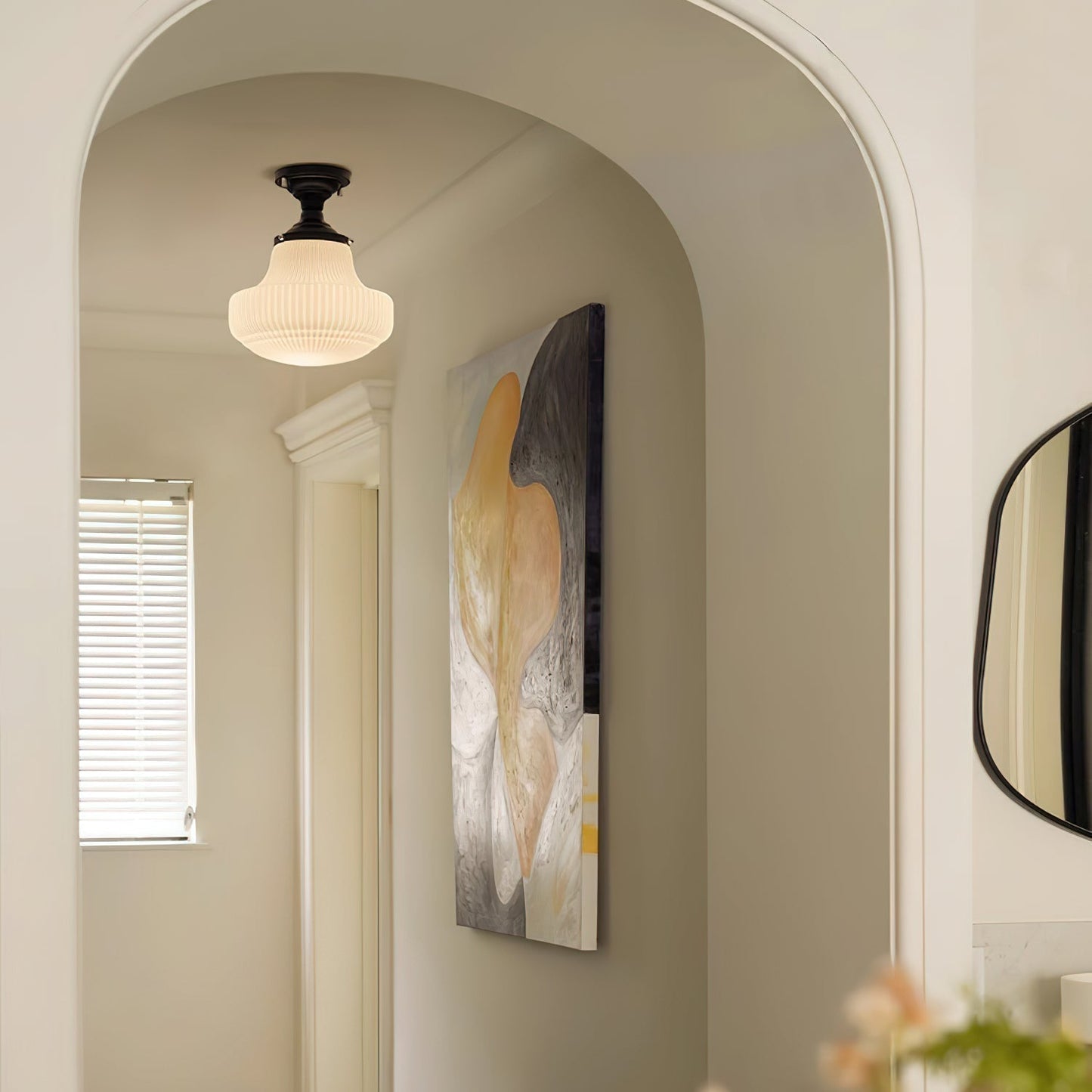 Schoolhouse Ceiling Light ∅ 11″ x H 13″ / Black & White Ceiling lamp