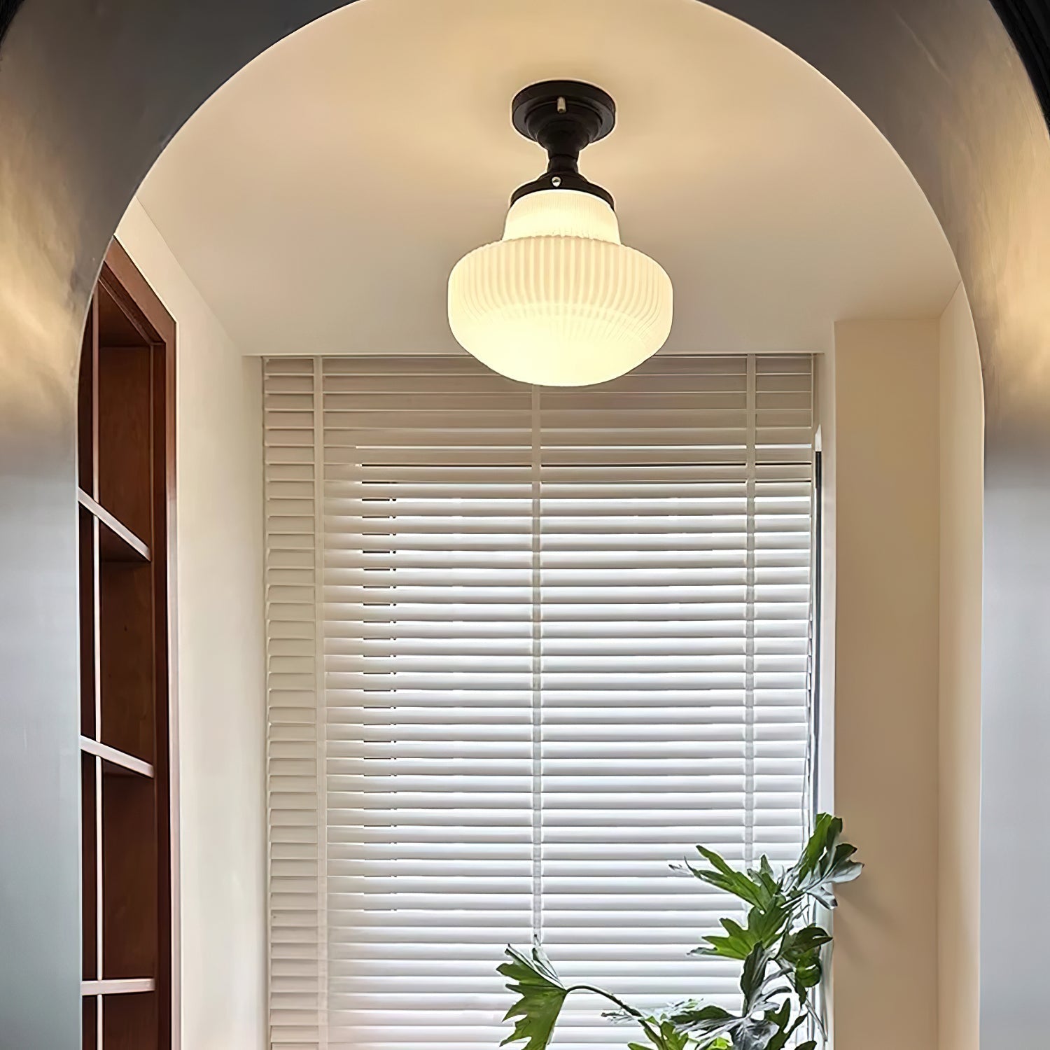 Schoolhouse Ceiling Light ∅ 11″ x H 13″ / Black & White Ceiling lamp