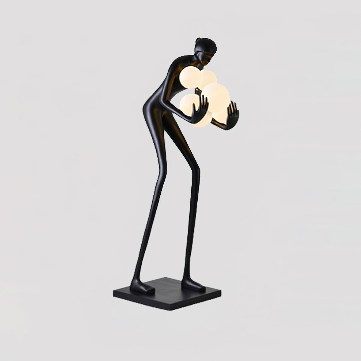 Sentinel Sculpture Floor Lamp ∅ 23.6″ x H 70.8″ / Dia 60cm x H 180cm / Black & White glass ball / US Plug Floor lamp