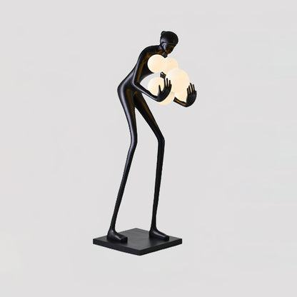 Sentinel Sculpture Floor Lamp ∅ 23.6″ x H 70.8″ / Dia 60cm x H 180cm / Black & White glass ball / US Plug Floor lamp