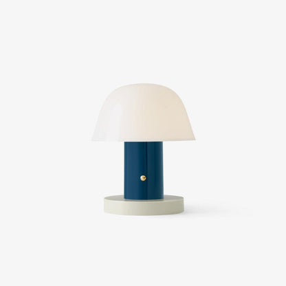 Mushroom Bliss Cordless Lamp ∅ 7″ x H 8.6″ / Dia 18cm x H 22cm / Blue & White / Touch Switch Table lamp