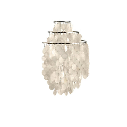Shell Cascading Wall Light ∅ 15.7″ x H 23.2″ / Chrome & White Shell / Single Wall lamp