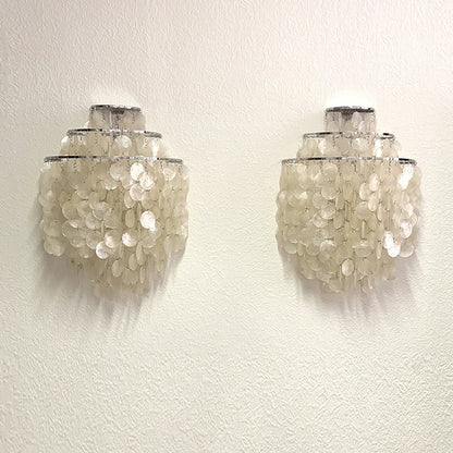 Shell Cascading Wall Light ∅ 15.7″ x H 23.2″ / Chrome & White Shell / Set Of 2 Wall lamp