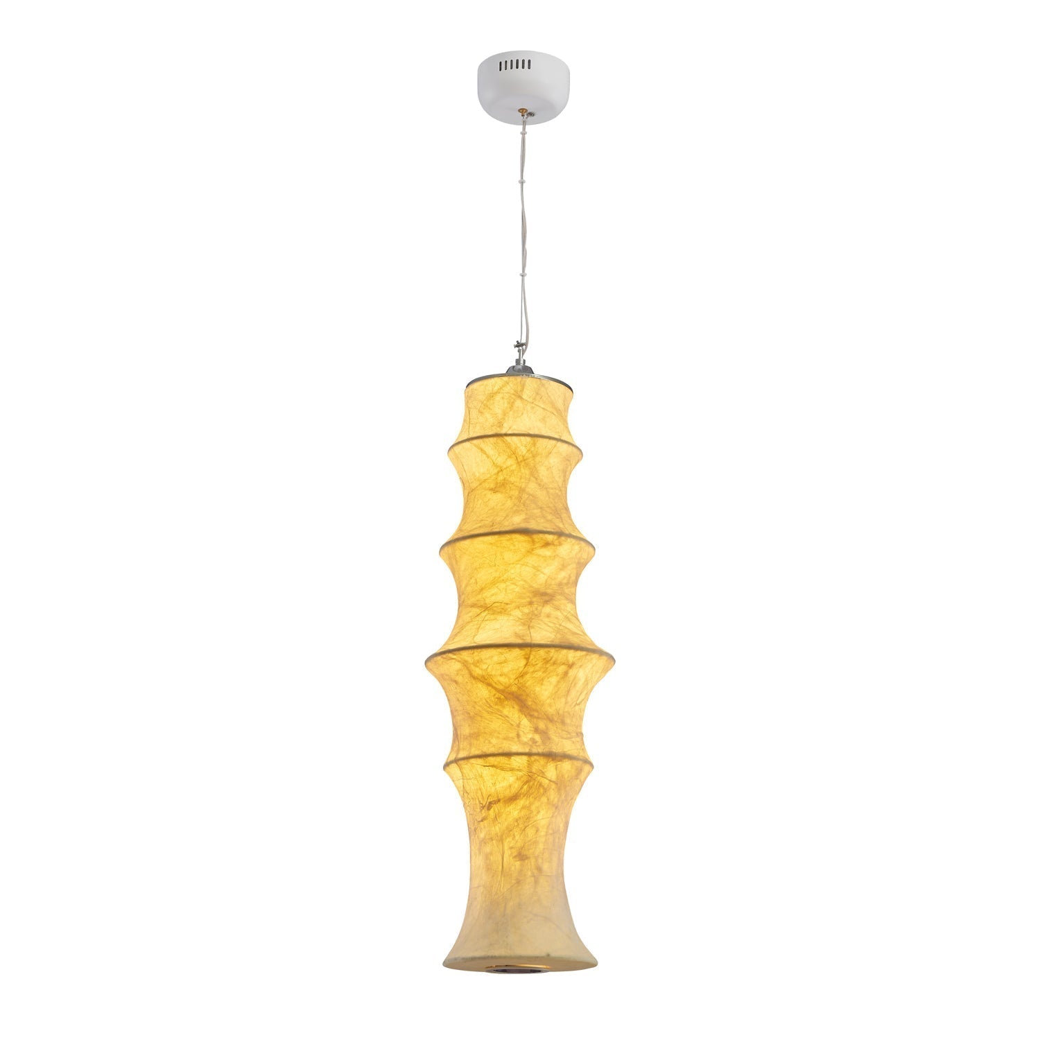 Silk Falkland Pendant Lamp ∅ 10.2″ x H 33.8″ / Dia 26cm x H 86cm / White / Warm Light Pendant light