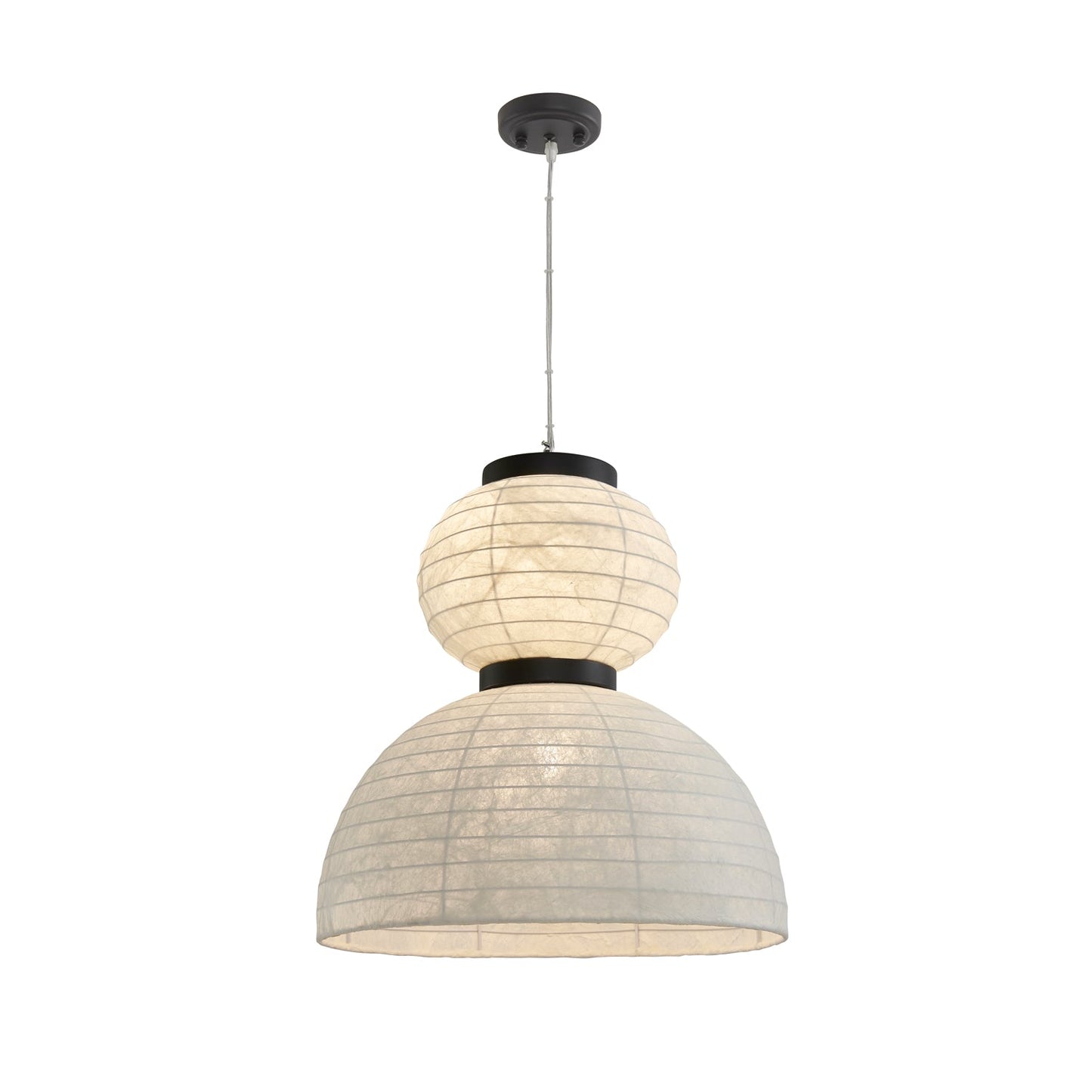 Modern Silk Pendant Light ∅ 19.7″ x H 18.9″ / Dia 50cm x H 48cm / Black & White Pendant light