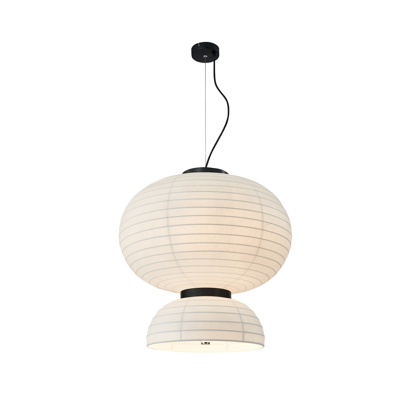 Modern Silk Pendant Light ∅ 21.7″ x H 22.8″ / Dia 55cm x H 58cm / Black & White Pendant light