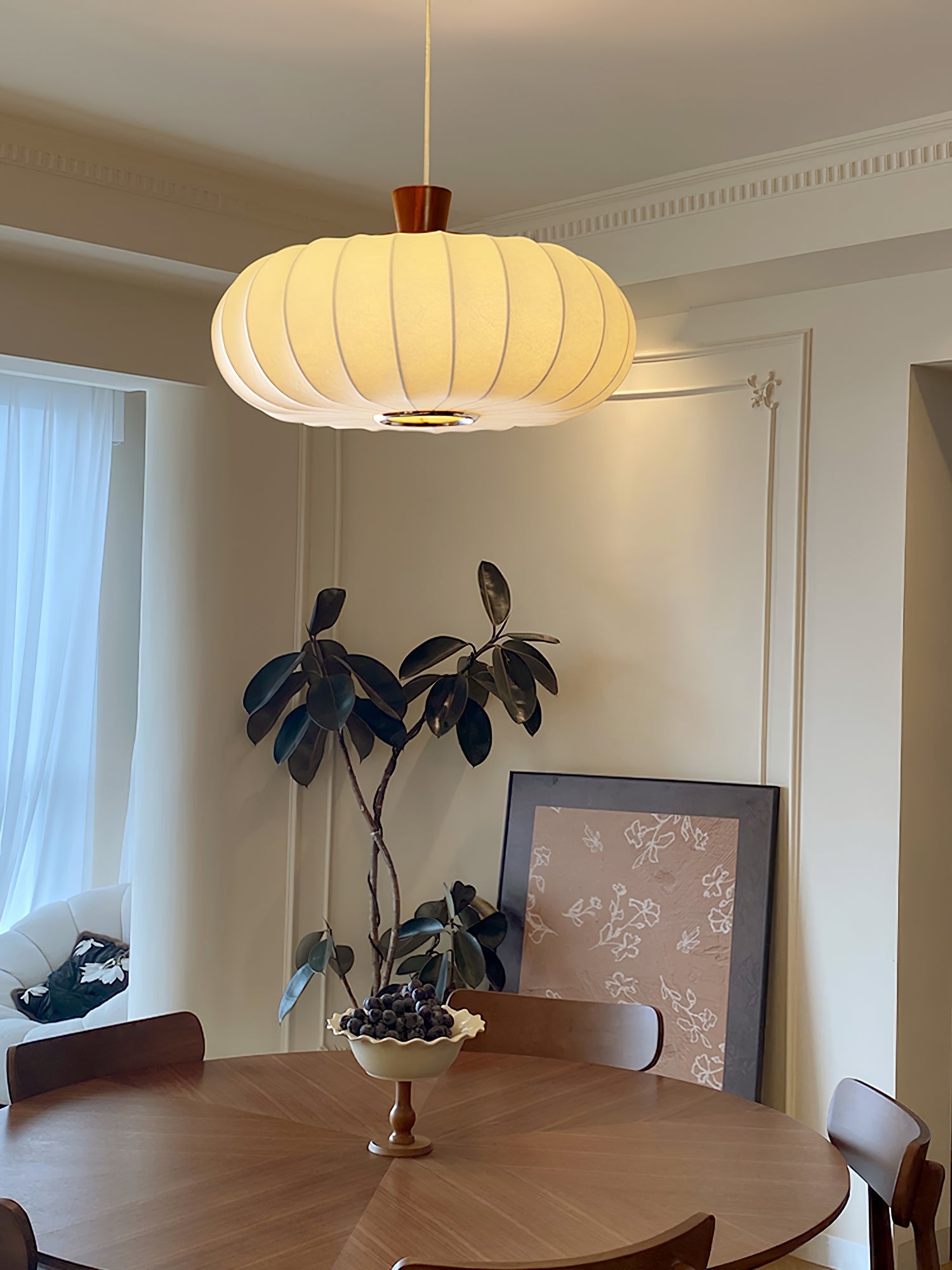 Silk Lantern Pendant Light ∅ 19.7″ x H 11.8″ / White Pendant light