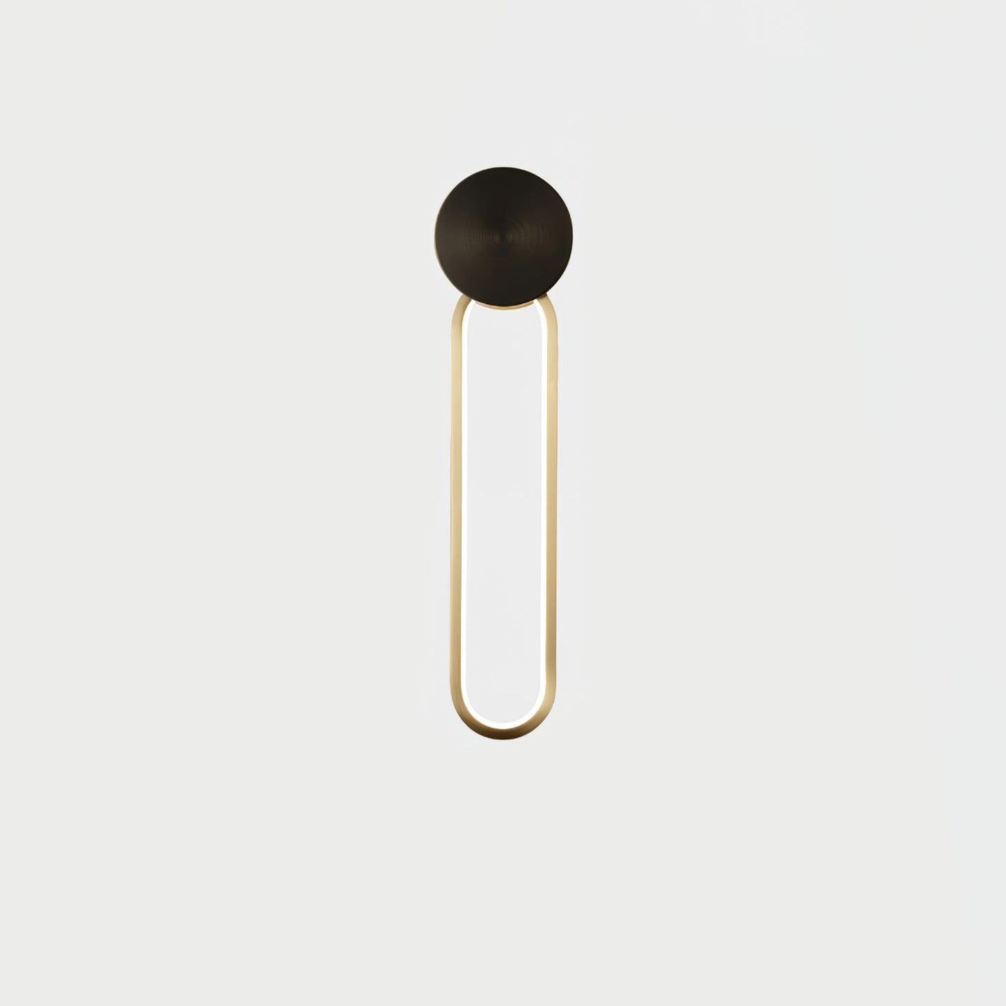 Simple Elliptical Wall Sconce ∅ 4.7″ x H 18.9″ / Dia 12cm x H 48cm / Black & Brass / Warm Light Wall lamp