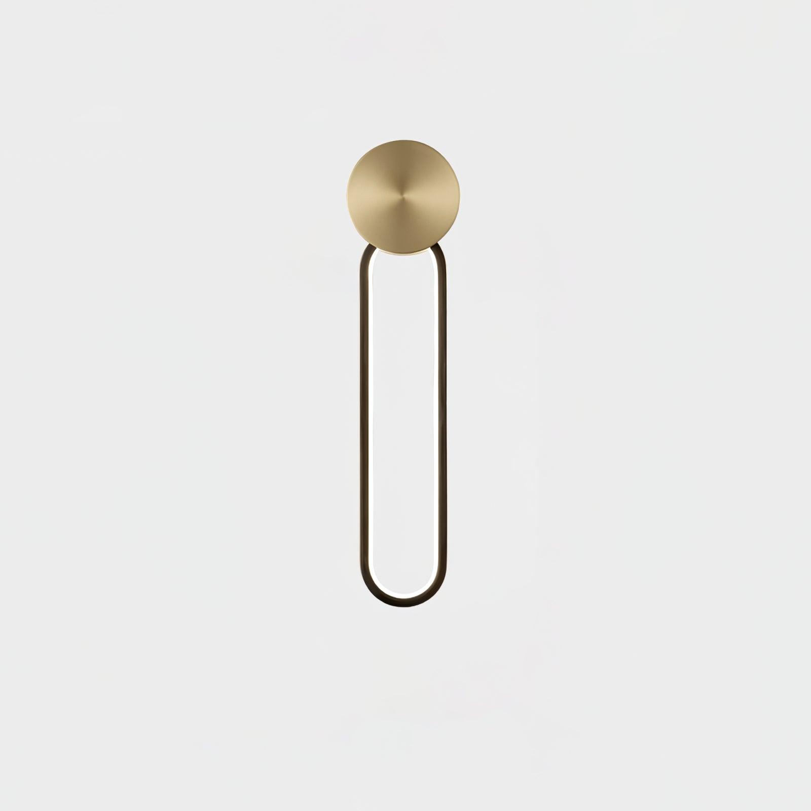 Simple Elliptical Wall Sconce ∅ 4.7″ x H 18.9″ / Dia 12cm x H 48cm / Brass & Black / Warm Light Wall lamp