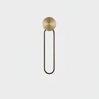 Simple Elliptical Wall Sconce ∅ 4.7″ x H 18.9″ / Dia 12cm x H 48cm / Brass & Black / Warm Light Wall lamp